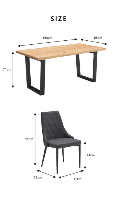 ダイニングテーブルセット ダイニング7点セット 6人掛け ダイニングセット 200×90 スクエア脚 肘なし テーブル チェア 6脚(代引不可)