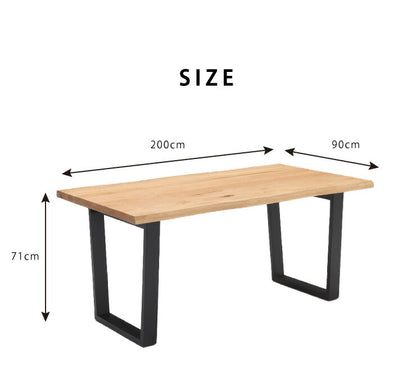 ダイニングテーブルセット ダイニング7点セット 6人掛け 200×90 スクエア脚 肘付 テーブル チェア 肘付 6脚 アイアン オーク(代引不可)