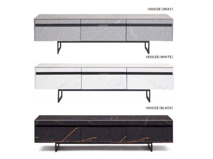 テレビ台 テレビボード 幅160 完成品 セラミック天板 鏡面 大理石調 ガラス ストーン柄 TV台 TVボード ローボード 白 ホワイト モノトーン 韓国インテリア おしゃれ(代引不可)