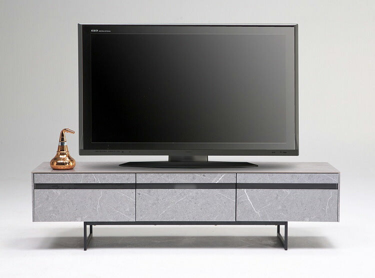 テレビ台 テレビボード 幅160 完成品 セラミック天板 鏡面 大理石調 ガラス ストーン柄 TV台 TVボード ローボード 白 ホワイト モノトーン 韓国インテリア おしゃれ(代引不可)