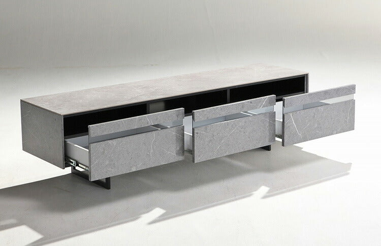 テレビ台 テレビボード 幅160 完成品 セラミック天板 鏡面 大理石調 ガラス ストーン柄 TV台 TVボード ローボード 白 ホワイト モノトーン 韓国インテリア おしゃれ(代引不可)