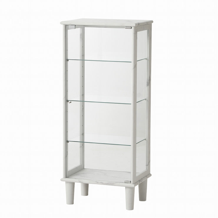 ヨーク50 コレクションラック コレクションケース 幅50 奥行35 高115 石目調 完成品 大理石風 ホワイト 白 ブラック(代引不可)