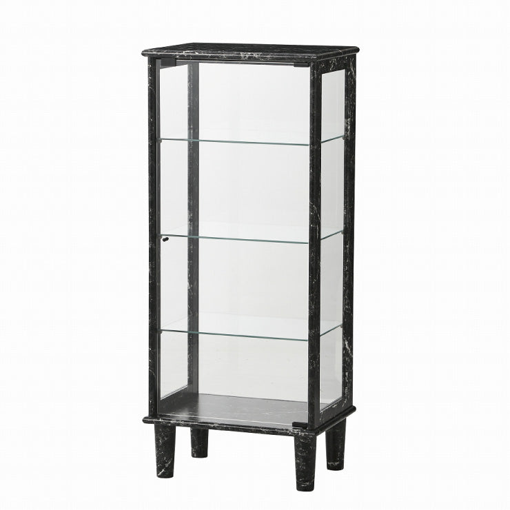 ヨーク50 コレクションラック コレクションケース 幅50 奥行35 高115 石目調 完成品 大理石風 ホワイト 白 ブラック(代引不可)