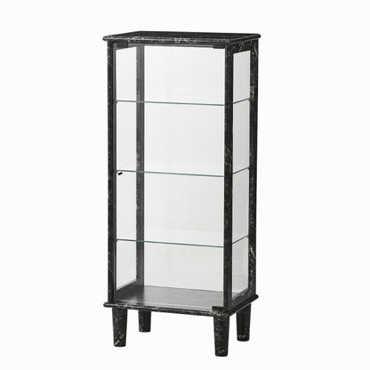 ヨーク50 コレクションラック コレクションケース 幅50 奥行35 高115 石目調 完成品 大理石風 ホワイト 白 ブラック(代引不可)