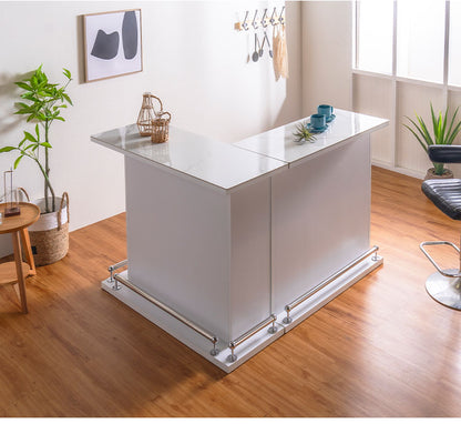 バーカウンター セラミック天板 L字セット(100 cm + 幅120cm) 日本製 完成品 キズに強い おしゃれ カウンターテーブル キッチンカウンター 収納 キッチン バーテーブル おうち時間(代引不可)