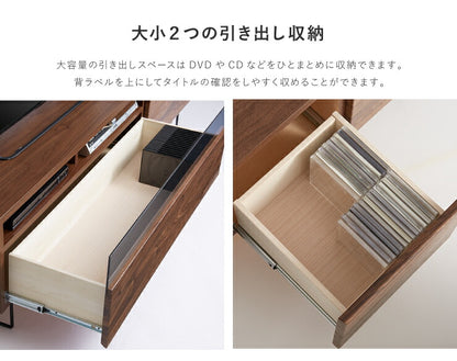 テレビ台 テレビボード 幅175 【国産 完成品 大川家具】 木製 ローボード ウォールナット柄 リビング収納 コンセント付き TV台 アイアン 日本製(代引不可)