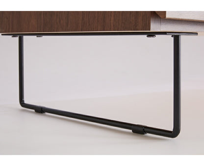 テレビ台 テレビボード 幅175 【国産 完成品 大川家具】 木製 ローボード ウォールナット柄 リビング収納 コンセント付き TV台 アイアン 日本製(代引不可)