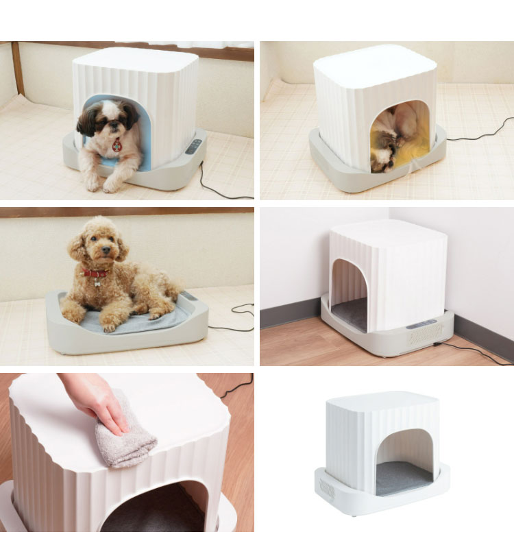 ペットハウス 冷暖房 アニマルひえぽかハウス タイマー機能搭載 犬 猫 小型犬 夏 冬 オールシーズン 暑さ対策 14℃~38℃の温度調節 サンコー AMCH26SWH