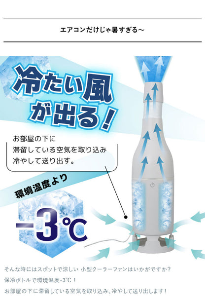 スポットクーラー 扇風機 スリム 小型 冷風扇 工事不要 クーラーファン 冷たい風が出る USBスポットアイスファン 暑さ対策 キッチン トイレ 脱衣所 サンコー SCLM25SGY