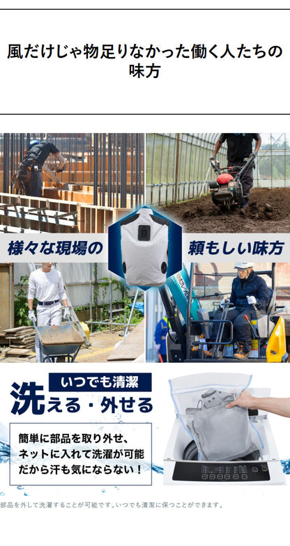 【5着セット】 冷却ベスト ペルチェ式 冷蔵服 空調作業服 洗濯可能 作業服 フリーサイズ M X XL サイズ ネイビー 夏用 熱中症対策 冷却ウェア 建設現場 THANKO サンコー TKCV24FNV 本体のみ