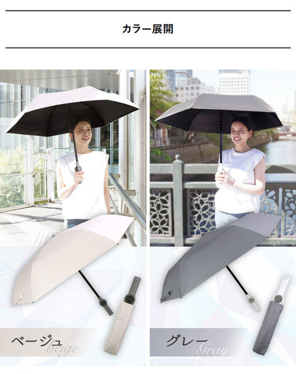 扇風機 日傘 ファン付き 折りたたみ ファンブレラPOLE PLUS 熱中症対策 晴雨兼用 UVカット 軽量 USB充電 ファンが入った涼しい日傘 ベージュ グレー サンコー TKFP26SJU TKFP26SGY