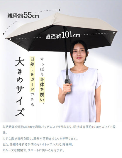 扇風機 日傘 ファン付き 折りたたみ ファンブレラPOLE PLUS 熱中症対策 晴雨兼用 UVカット 軽量 USB充電 ファンが入った涼しい日傘 ベージュ グレー サンコー TKFP26SJU TKFP26SGY