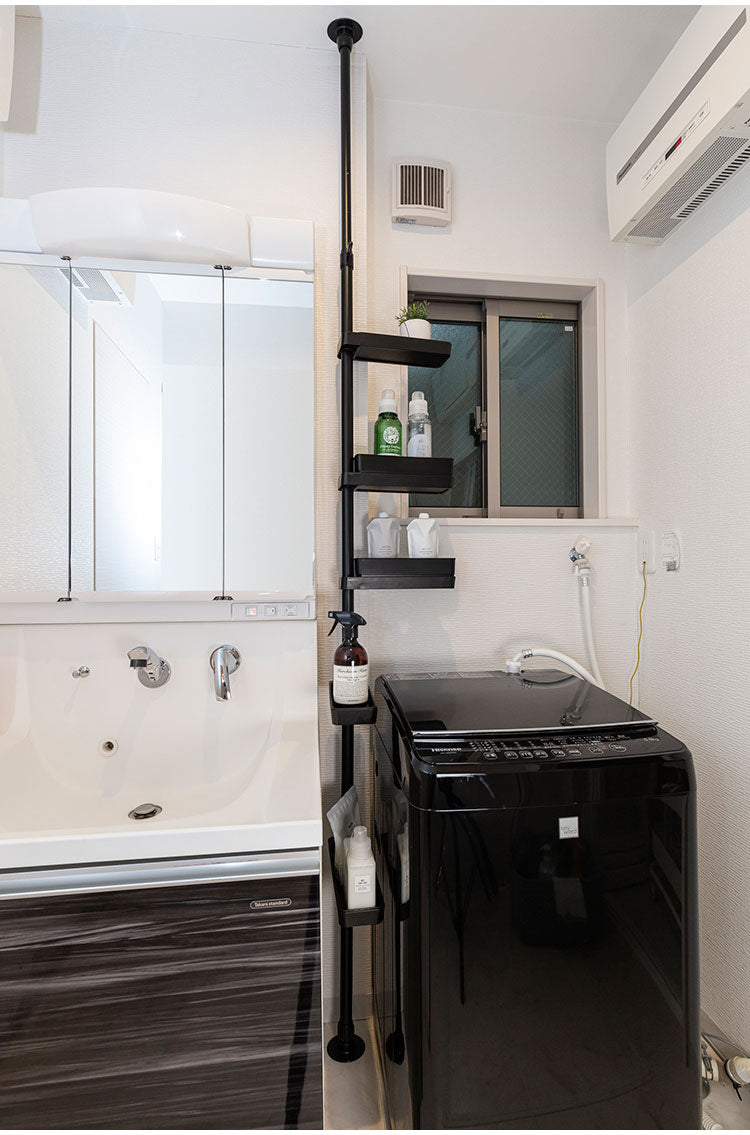 セキスイ つっぱり式スリムラック TSR-LBK 積水樹脂 突っ張り 収納 省スペース コンパクト(代引不可)