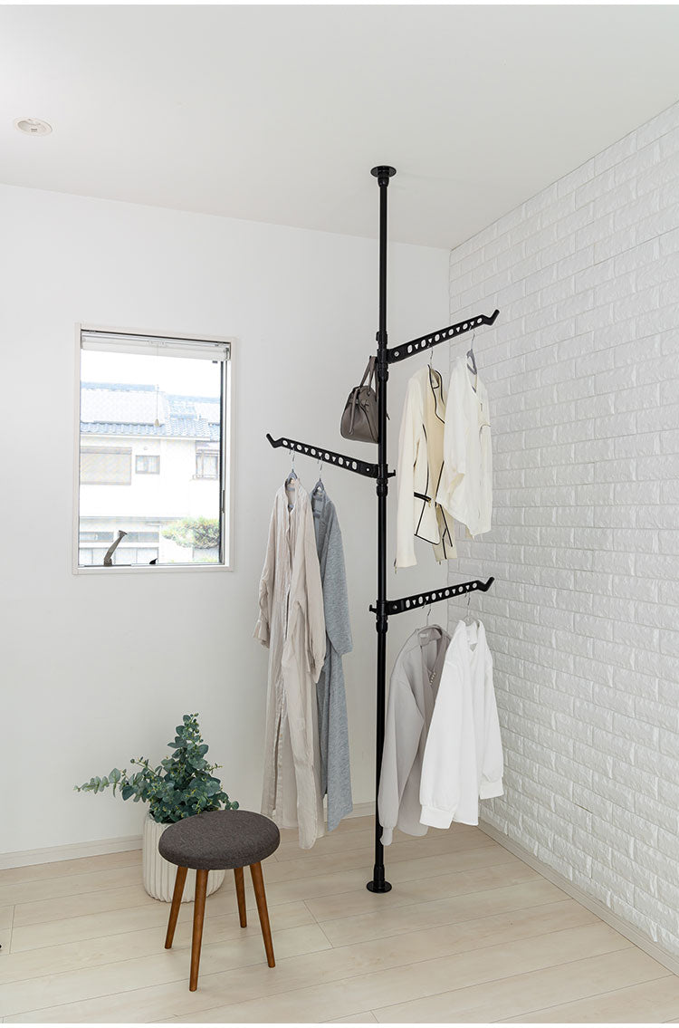 セキスイ つっぱり式シングルポール 高さ200~275cm TSP-BK 積水樹脂 物干し ものほし 干し台(代引不可)