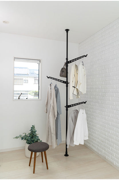 セキスイ つっぱり式シングルポール 高さ200~275cm TSP-BK 積水樹脂 物干し ものほし 干し台(代引不可)