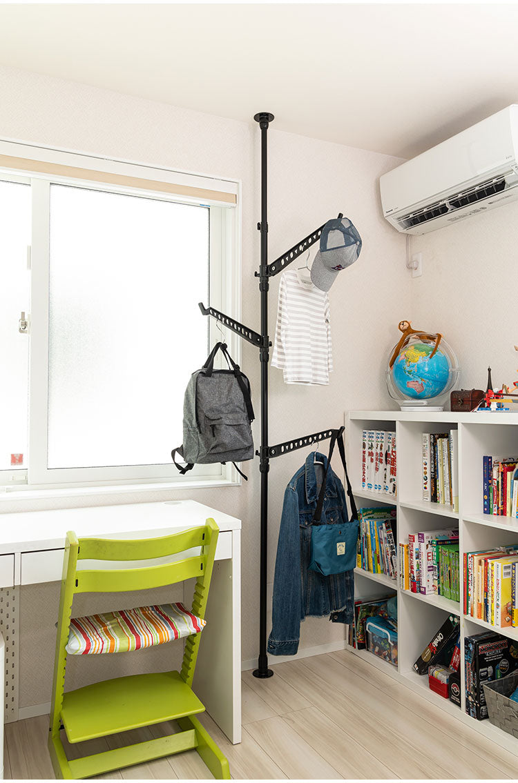 セキスイ つっぱり式シングルポール 高さ200~275cm TSP-BK 積水樹脂 物干し ものほし 干し台(代引不可)