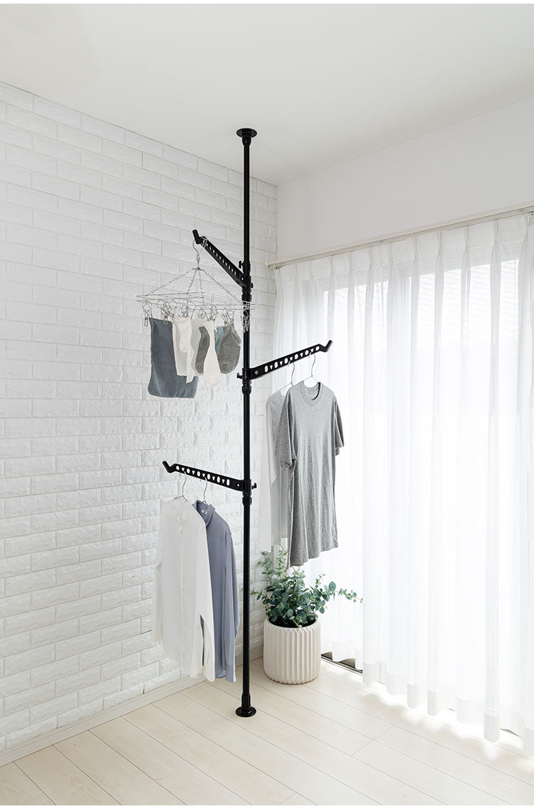 セキスイ つっぱり式シングルポール 高さ200~275cm TSP-BK 積水樹脂 物干し ものほし 干し台(代引不可)