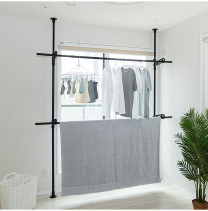 セキスイ つっぱり式ダブルポール 高さ200~275cm TWP-BK 積水樹脂 物干し ものほし 干し台(代引不可)