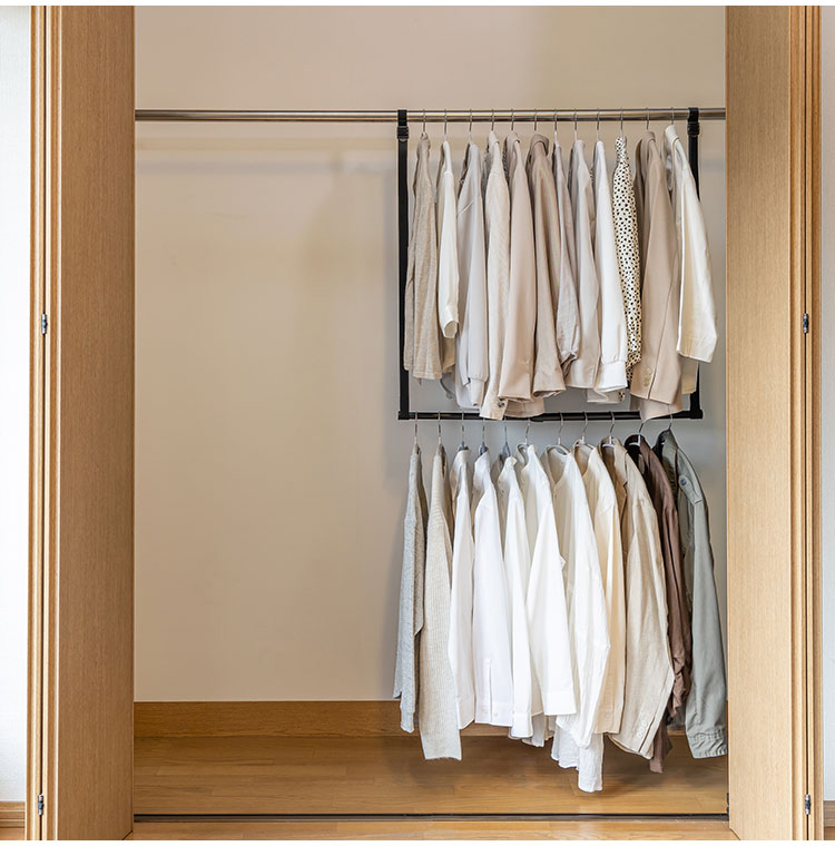 セキスイ 吊下げハンガー 伸縮ポール46~80cm TH-1BK 積水樹脂 吊り下げ コンパクト 省スペース クローゼット 押し入れ収納(代引不可)