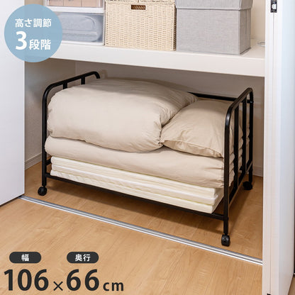 セキスイ 布団収納ラック シングル ふとん収納ラック 布団ラック ふとんラック ロボット掃除機対応 クローゼット ウォークインクローゼット 押入れ収納 押し入れ収納 黒 ブラック 積水(代引不可)