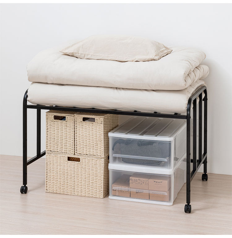 セキスイ 布団収納ラック シングル ふとん収納ラック 布団ラック ふとんラック ロボット掃除機対応 クローゼット ウォークインクローゼット 押入れ収納 押し入れ収納 黒 ブラック 積水(代引不可)