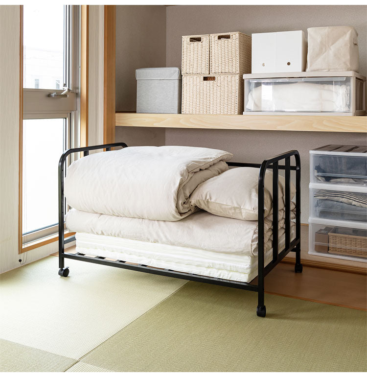 セキスイ 布団収納ラック シングル ふとん収納ラック 布団ラック ふとんラック ロボット掃除機対応 クローゼット ウォークインクローゼット 押入れ収納 押し入れ収納 黒 ブラック 積水(代引不可)