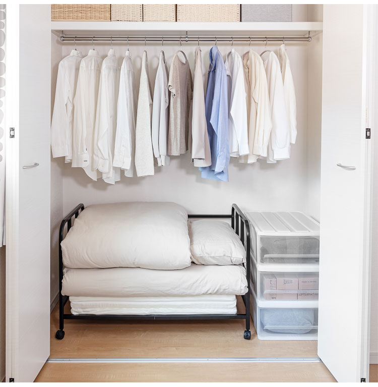 セキスイ 布団収納ラック シングル ふとん収納ラック 布団ラック ふとんラック ロボット掃除機対応 クローゼット ウォークインクローゼット 押入れ収納 押し入れ収納 黒 ブラック 積水(代引不可)