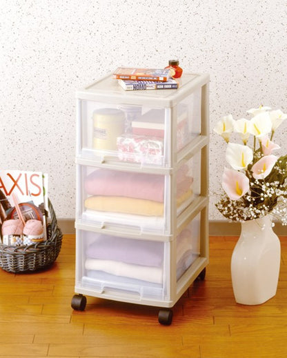 【5%OFF】天馬 ユニフィット 組立式3段 カプチーノ 衣類収納 収納ケース チェスト クローゼット収納 押し入れ収納 押入れ収納 tenma 幅32cm 奥行41cm 高さ60.5cm(代引不可)
