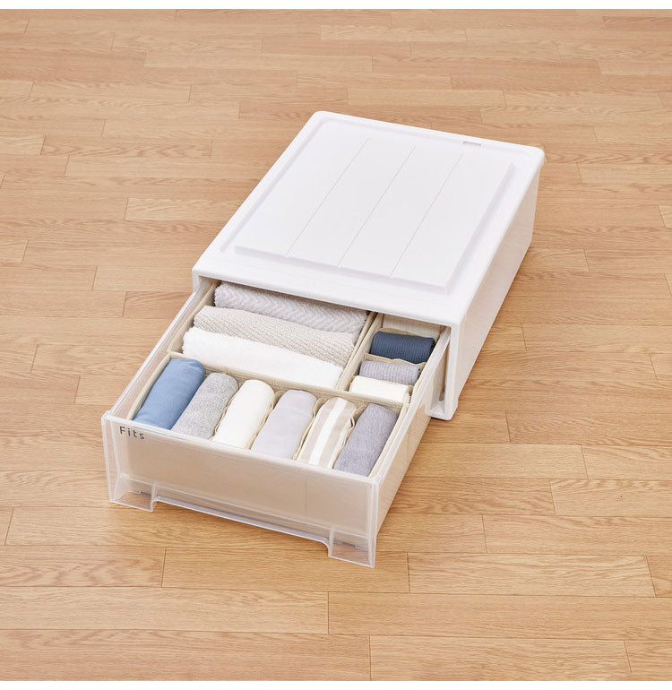 【2個セット】 天馬 fits フィッツ 衣装ケース 衣類ケース 衣装BOX 衣類BOX BOX収納 衣類収納 ケース 押し入れ タンス クローゼット WIC 整理 衣替え 幅39cm 奥行53cm 高さ18cm ホワイトクリア 53-39S(代引不可)