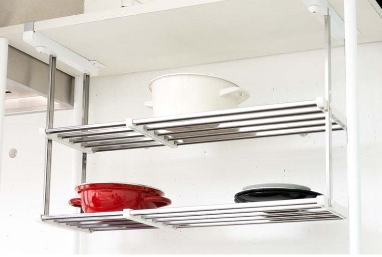 伸縮吊戸下はさみ棚 2段 幅55~95cm 田窪工業所 TAKUBO HM2-90L(代引不可)