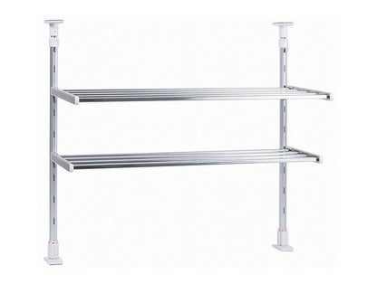 日本製 突っ張り棚 2段 幅61.7cm キッチンラック 突っ張りラック つっぱりラック キッチン収納 キッチンラック 壁面収納 シンク収納 シンプル(代引不可)