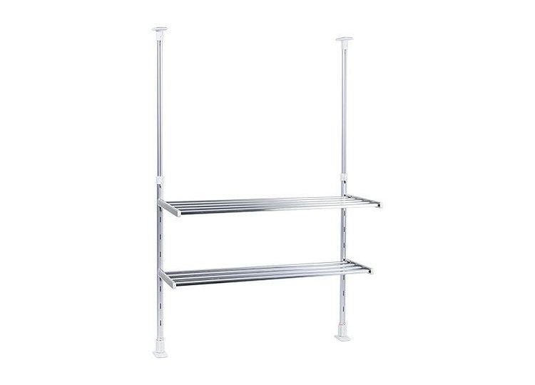 日本製 突っ張り棚 2段 幅61.7cm キッチンラック 突っ張りラック つっぱりラック キッチン収納 キッチンラック 壁面収納 シンク収納 シンプル(代引不可)