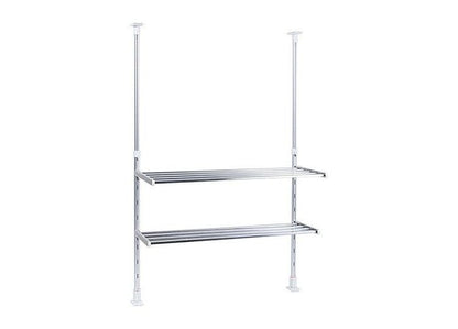 日本製 突っ張り棚 2段 幅61.7cm キッチンラック 突っ張りラック つっぱりラック キッチン収納 キッチンラック 壁面収納 シンク収納 シンプル(代引不可)