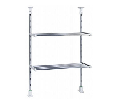 突っ張り棚 2段 水切り棚 水切りラック キッチンラック 突っ張りラック つっぱりラック キッチン収納 キッチンラック 壁面収納 シンク収納 シンプル(代引不可)