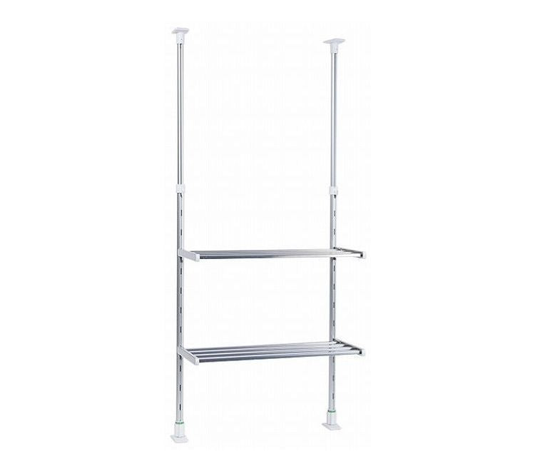 突っ張り棚 2段 水切り棚 水切りラック キッチンラック 突っ張りラック つっぱりラック キッチン収納 キッチンラック 壁面収納 シンク収納 シンプル(代引不可)