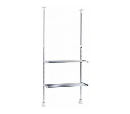 突っ張り棚 2段 水切り棚 水切りラック キッチンラック 突っ張りラック つっぱりラック キッチン収納 キッチンラック 壁面収納 シンク収納 シンプル(代引不可)