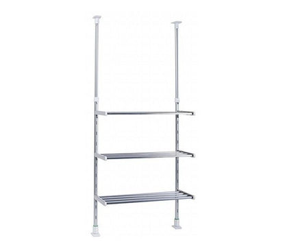 突っ張り棚 3段 水切り棚 水切りラック キッチンラック 突っ張りラック つっぱりラック キッチン収納 キッチンラック 壁面収納 シンク収納 シンプル(代引不可)