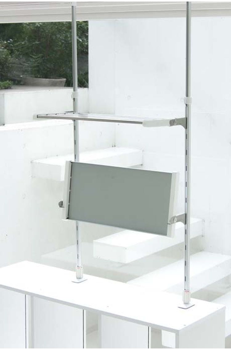 突っ張り棚 2段 折りたたみ棚 折り畳み棚 キッチンラック 突っ張りラック つっぱりラック キッチン収納 キッチンラック 壁面収納 シンク収納 シンプル(代引不可)