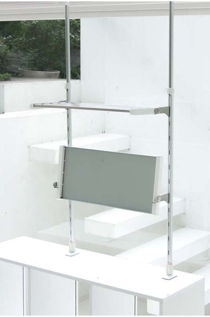 突っ張り棚 2段 折りたたみ棚 折り畳み棚 キッチンラック 突っ張りラック つっぱりラック キッチン収納 キッチンラック 壁面収納 シンク収納 シンプル(代引不可)