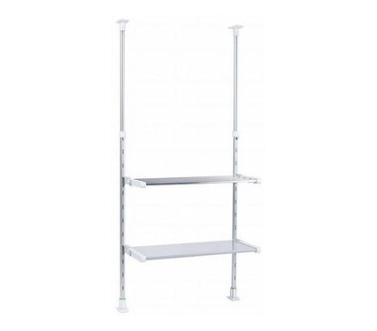 突っ張り棚 2段 折りたたみ棚 折り畳み棚 キッチンラック 突っ張りラック つっぱりラック キッチン収納 キッチンラック 壁面収納 シンク収納 シンプル(代引不可)