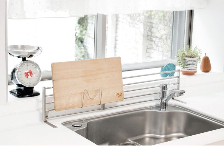 伸縮式 シンク奥スタンド 幅62~90cm まな板スタンド 付属 置き型 キッチンラック キッチン収納 ステンレス シンク奥 コンロ奥ラック コンロラック(代引不可)