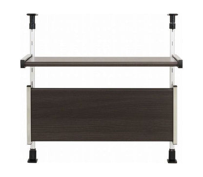 日本製 木目調スチール キッチン突っ張りラック 2段 幅55.6cm つっぱりラック 突っ張り棚 キッチン収納 キッチンラック 壁面収納 シンク収納 モクメタル おしゃれ(代引不可)