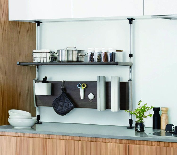 日本製 木目調スチール キッチン突っ張りラック 2段 幅75.6cm つっぱりラック 突っ張り棚 キッチン収納 キッチンラック 壁面収納 シンク収納 モクメタル おしゃれ(代引不可)