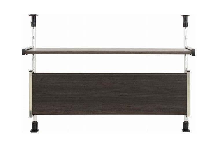 日本製 木目調スチール キッチン突っ張りラック 2段 幅75.6cm つっぱりラック 突っ張り棚 キッチン収納 キッチンラック 壁面収納 シンク収納 モクメタル おしゃれ(代引不可)