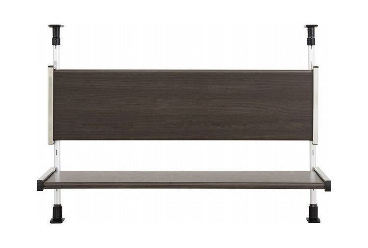 日本製 木目調スチール キッチン突っ張りラック 2段 幅75.6cm つっぱりラック 突っ張り棚 キッチン収納 キッチンラック 壁面収納 シンク収納 モクメタル おしゃれ(代引不可)