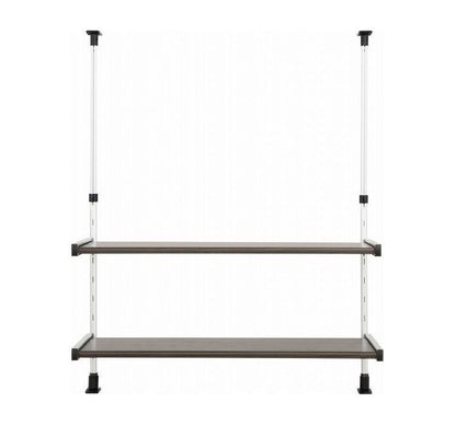 日本製 木目調スチール キッチン突っ張りラック 2段 幅75.6cm つっぱりラック 突っ張り棚 キッチン収納 キッチンラック 壁面収納 シンク収納 モクメタル おしゃれ(代引不可)