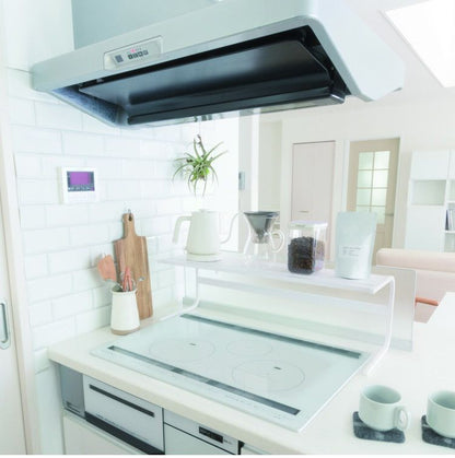 コンロ奥ラック 60cmコンロ用 キッチンアシストラック 頑丈 スチール製 収納 マグネット対応 キッチン収納 コンロラック 収納ラック カウンター上収納 白 ホワイト(代引不可)