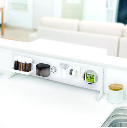 マグネットボード スタンド 幅60cm ロータイプ 置き型 スタンド式 ボード単品 キッチン収納 マグネット収納 スチールボード デスク 卓上 カウンター上 白 ホワイト(代引不可)