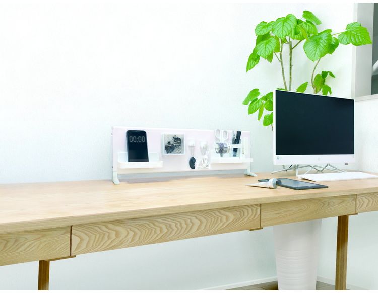 マグネットボード スタンド 幅60cm ロータイプ 置き型 スタンド式 ボード単品 キッチン収納 マグネット収納 スチールボード デスク 卓上 カウンター上 白 ホワイト(代引不可)