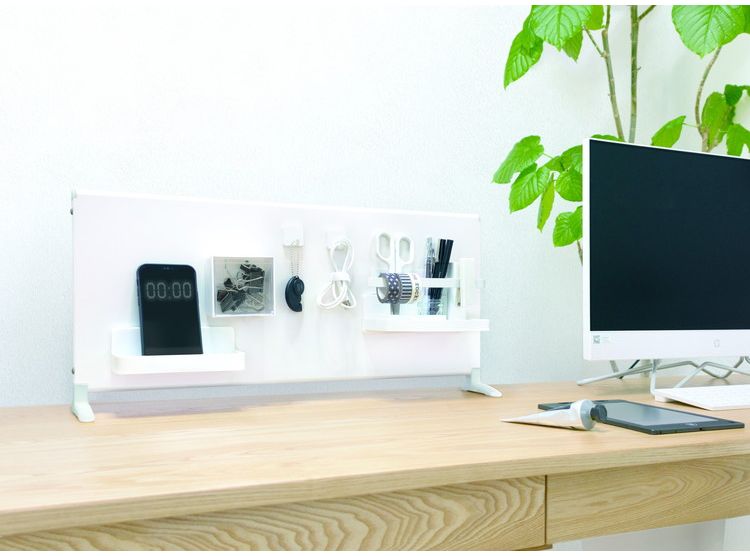 マグネットボード スタンド 幅60cm ハイタイプ 置き型 スタンド式 ボード単品 キッチン収納 マグネット収納 スチールボード デスク 卓上 カウンター上 白 ホワイト(代引不可)